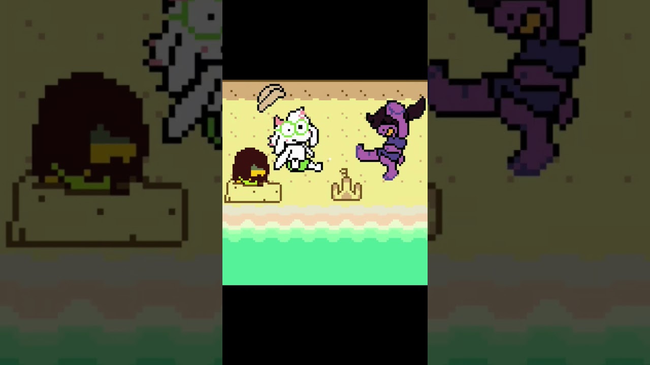 Deltarune Susie and Ralsei on beach #Beach #Kris