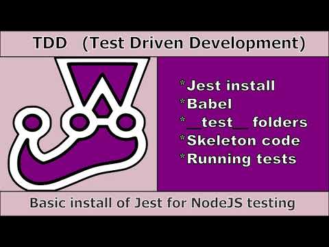 TDD 01 Basic Jest Setup in Node.js. Test Driven Development Javascript programming beginners guide