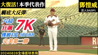 [分享] 鄧愷威 0828先發逐球