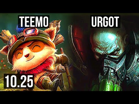 TEEMO vs URGOT (TOP) | 1.8M mastery, 3/3/16, 400+ games | EUW Diamond | v10.25