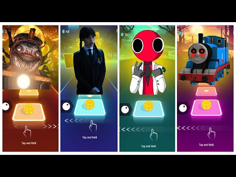 Choo Choo Charles vs Wednesday vs Rainbow Friends RED vs Thomas EXE  TIles Hop EDM Rush!