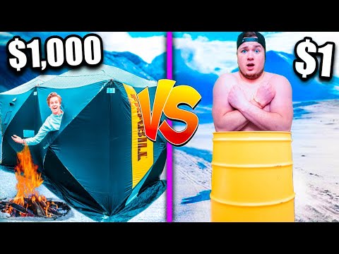 $10 VS $1,000 Arctic Survival Forts -30° *Budget Challenge*