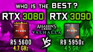 Ryzen 5 5600 with RTX 3080 vs Ryzen 9 5950x with RTX 3090 - Assassins Creed Valhalla _ 1080p