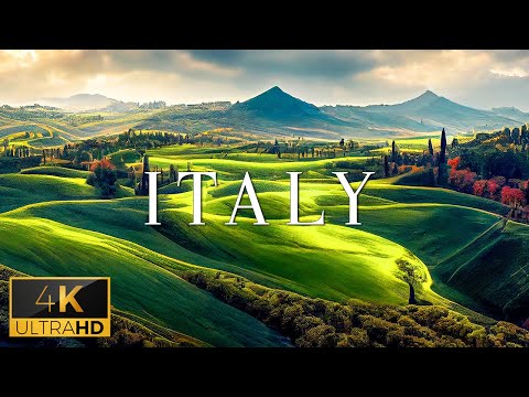 FLYING OVER ITALY (4K UHD) - Soothing Music With Stunning Beautiful Nature Film For Relaxation On TV