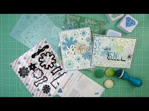 Diamond Press "Snowflake Stencil with Ink and Dauber" Kit Review Tutorial! So Pretty & Easy to Use!