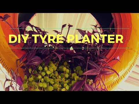 How to make a Beautiful Planter using Old Tyre/ How to reuse and recycle old tyres for Garden Video