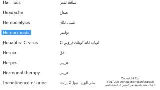 تعلم اللغة الانجليزية الدرس 148 كلمات ومصطلحات طبية انجليزية الجزء 6