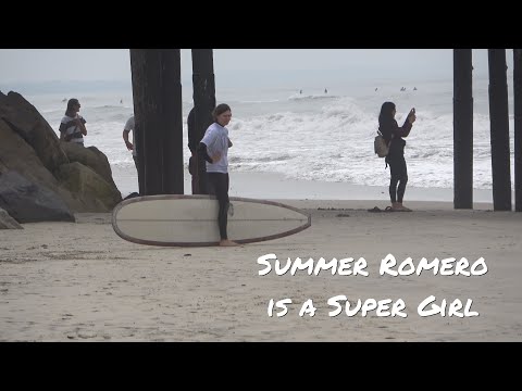 Summer Romero longboarding at the Super Girl Surf Pro