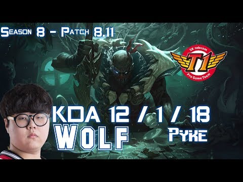 SKT T1 Wolf PYKE vs TARIC Supp - Patch 8.11 KR Ranked