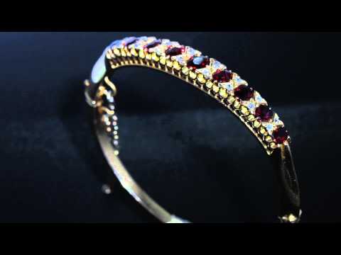Edwardian Ruby and Diamond Bangle in Rose gold M1334