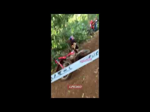 Motorbiker falls off motorbike down the hill