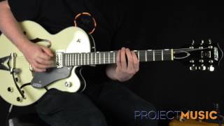 Video thumbnail for Gretsch G6118T-LIV Players Edition Anniversary with String-Thru Bigsby 2 Tone Lotus Ivory by Project Music