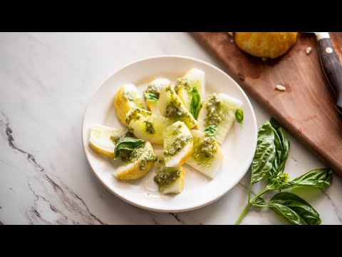 Lemon Cucumbers with Pesto