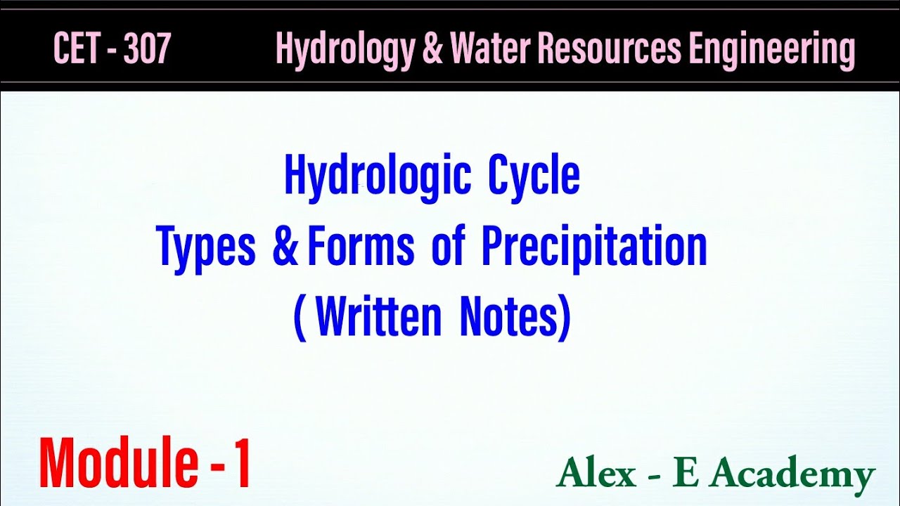 Hydrologic Cycle | Types & Forms of Precipitation | Lecture Notes and explanation | S5 KTU | Mod 1