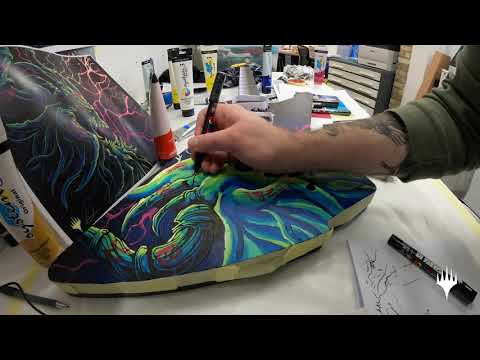 Magic the Gathering - Custom Guitar Timelapse