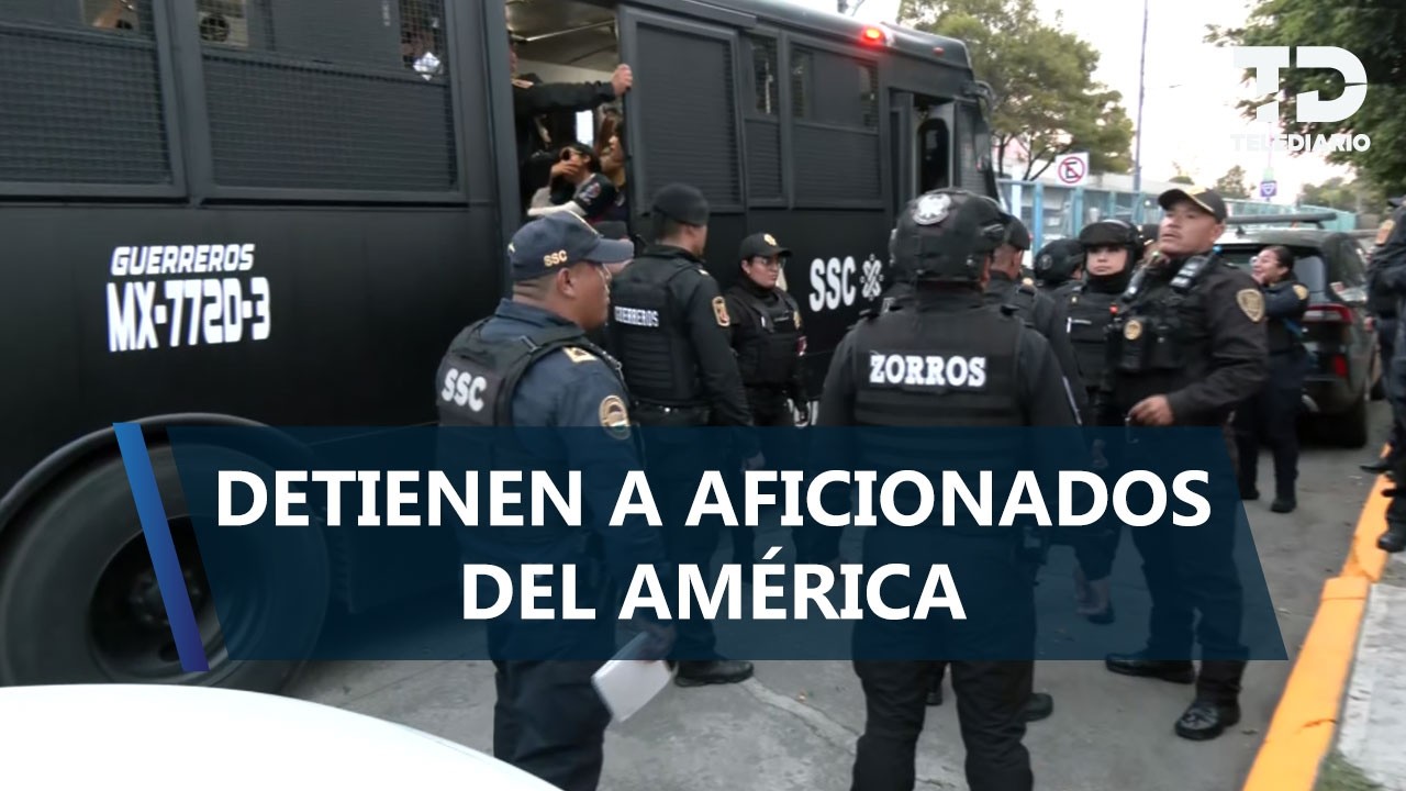 Detienen a aficionados del América tras presunto robo a una tienda rumbo al Estadio Banorte
