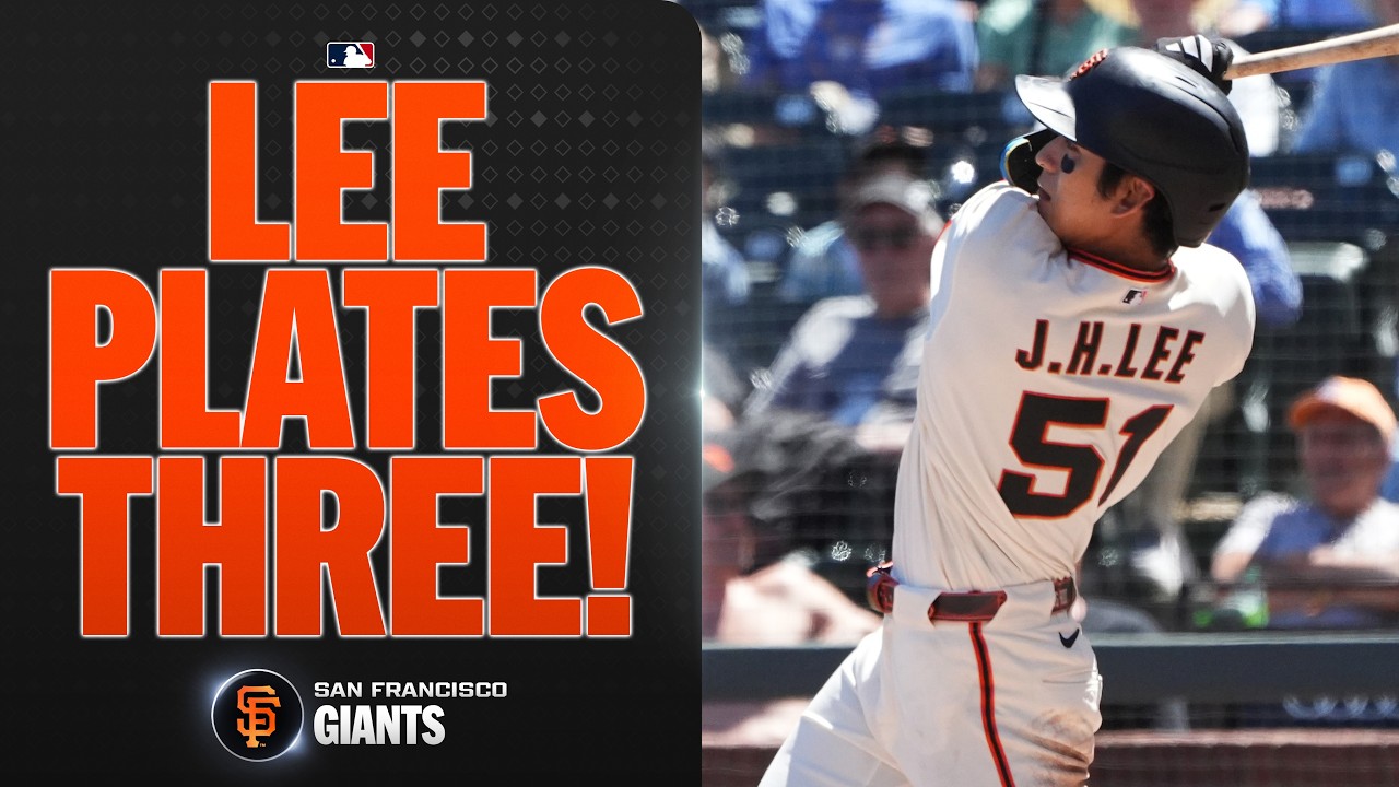 Jung Hoo Lee drives in THREE RUNS for the Giants during a two-hit game! 🔥 (.302 season average!)