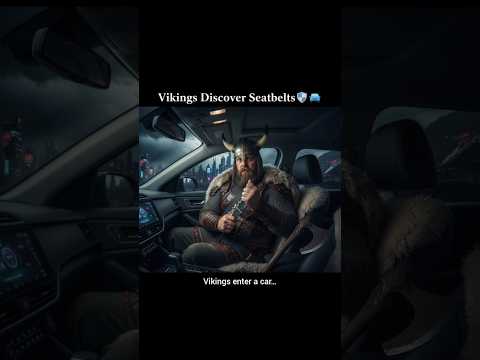 Vikings Discovers Seatbelts... They're Confused 🤔😳 #vikings #carsafety #moderntech #funnyshorts
