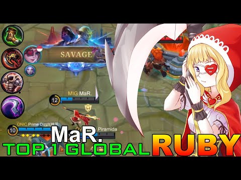 SAVAGE!! Aggressive Ruby 100% Powerful Sidelaner - Top 1 Global Ruby MaR. |  MOBILE LEGEND.