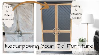 Old Armoire Makeover | Furniture Painting Before And After