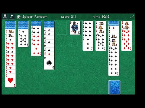 spider solitaire gameplay walkthrough (difficult 4 suits) - YouTube