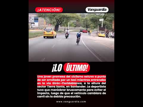 Ciclista estuvo a punto de ser arrollada por un taxi durante un entrenamiento en Santander.
