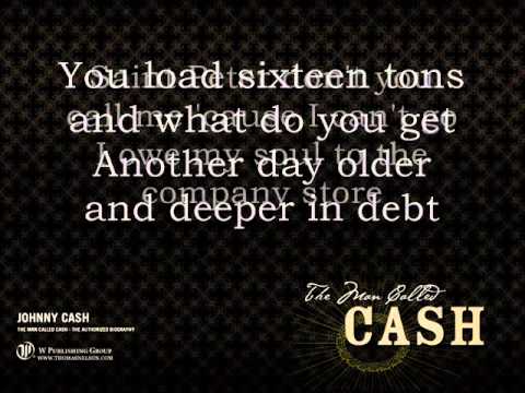Johnny Cash - Sixteen tons with lyrics Video