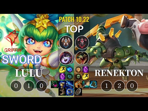 GRF Sword Lulu vs Renekton Top - KR Patch 10.22