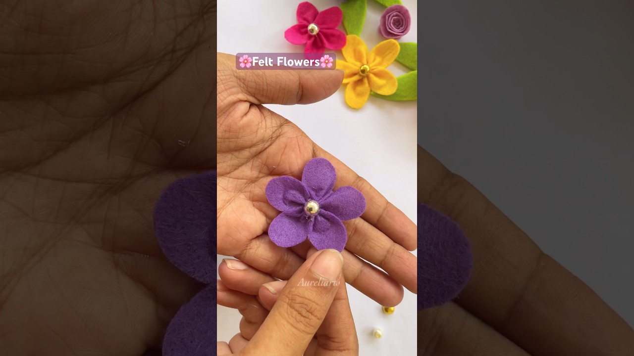 How to make Felt Flowers 🌸🌼 #shorts #feltcrafts #diy