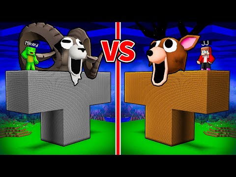 JJ and Mikey: 99 NIGHTS IN THE FOREST GOLEM BATTLE in Minecraft - Maizen