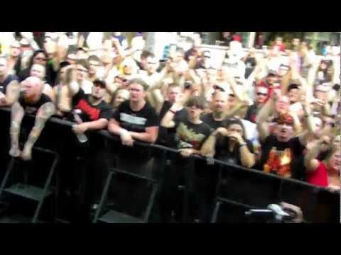 Threat Level chant right befor their set at the Rockstar Energy Mayhem Tour July 15, 2012