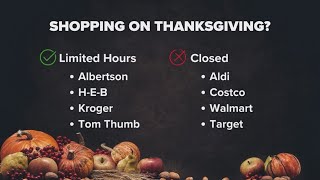 Grocery stores that are open and closed on Thanksgiving