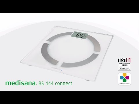 Medisana BS 444 kūno analizės svarstyklės, nerūdijančio plieno, Bluetooth | Medisana | BS 444 | Automatinis išjungimas | Kūno riebalų analizė | Kūno masės indekso (KMI) matavimas | Kūno vandens procentas | Kaulų masės analizė | Maksimalus svoris (keliamoji galia) 180 kg | Atminties funkcija | Keli vartotojai | Kūno skalė video