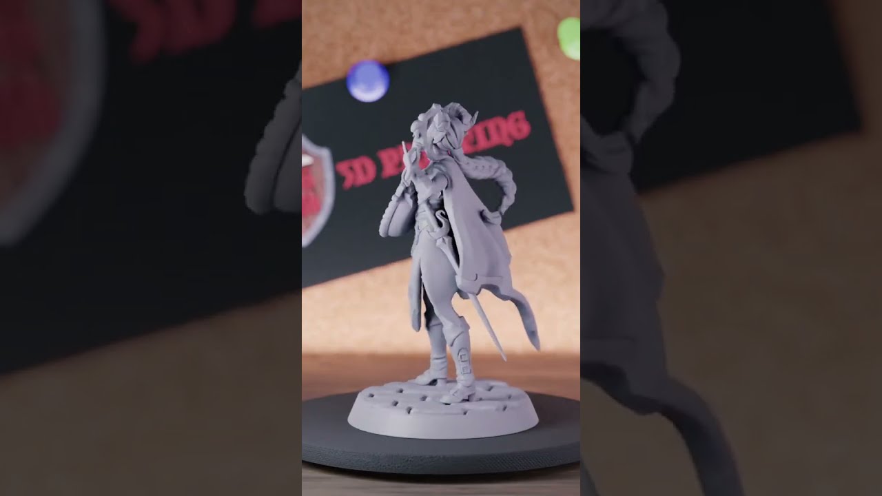 Tiefling 5e | DnD Female Tiefling Bard Miniature #tiefling #bard #shorts