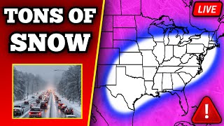 Urgent Winter Storm Update - HUGE SNOW INCREASE & Ice Storm Coming - Live Update