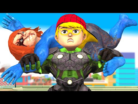 Strong Nick transform Giant Nickhulk vs Giant Chucky rescue Miss T - Scary Teacher 3d Funny