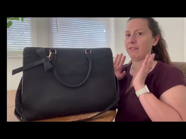 Vídeo relacionado con RAINSMORE Bolsos de Mujer Grande Universidad Shopper Tote para Oficina Trabajo Viajar 15.6 Pulgadas Portátil Ordenador