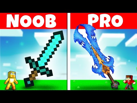 Minecraft DIAMOND SWORD HOUSE BUILD CHALLENGE - NOOB vs PRO