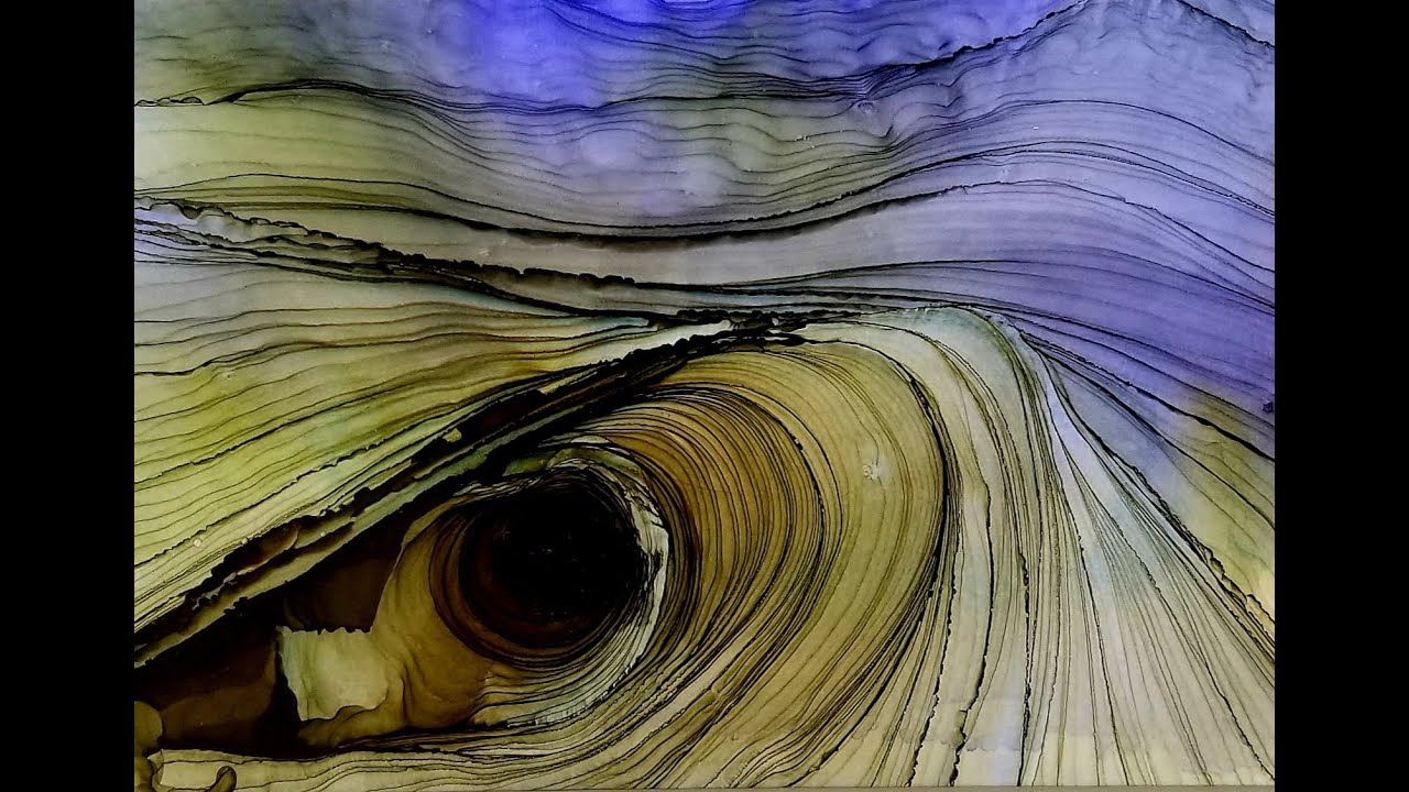 #175 Alcohol ink abstract painting in 12 minutes!