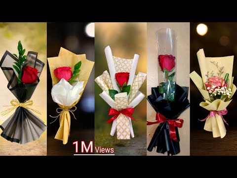 5 Type of Single Rose Wrapping | How To Wrap a Single Rose | Single Rose Wrapping | Flower Wrapping