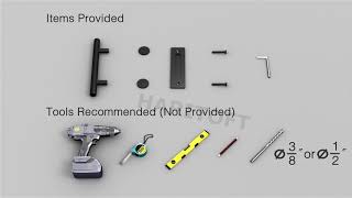 Haritoft Sliding Barn Door Handle Hardware Installation Guide