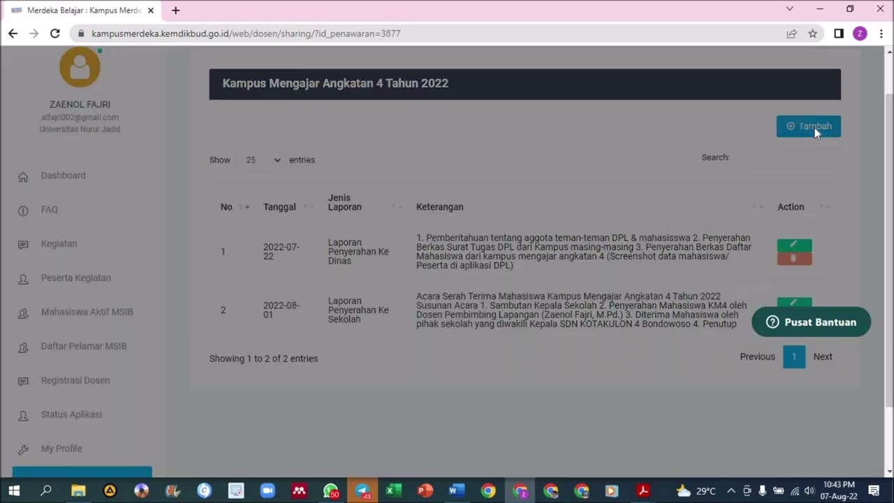 TUTORIAL DPL KM4 2022 - CARA PENGISIAN LAPORAN MINGGUAN