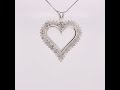 Diamond Heart Necklace In Sterling Silver And 18k Rose Gold