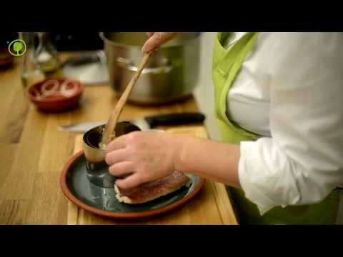 Smoked eel with yellow split peas