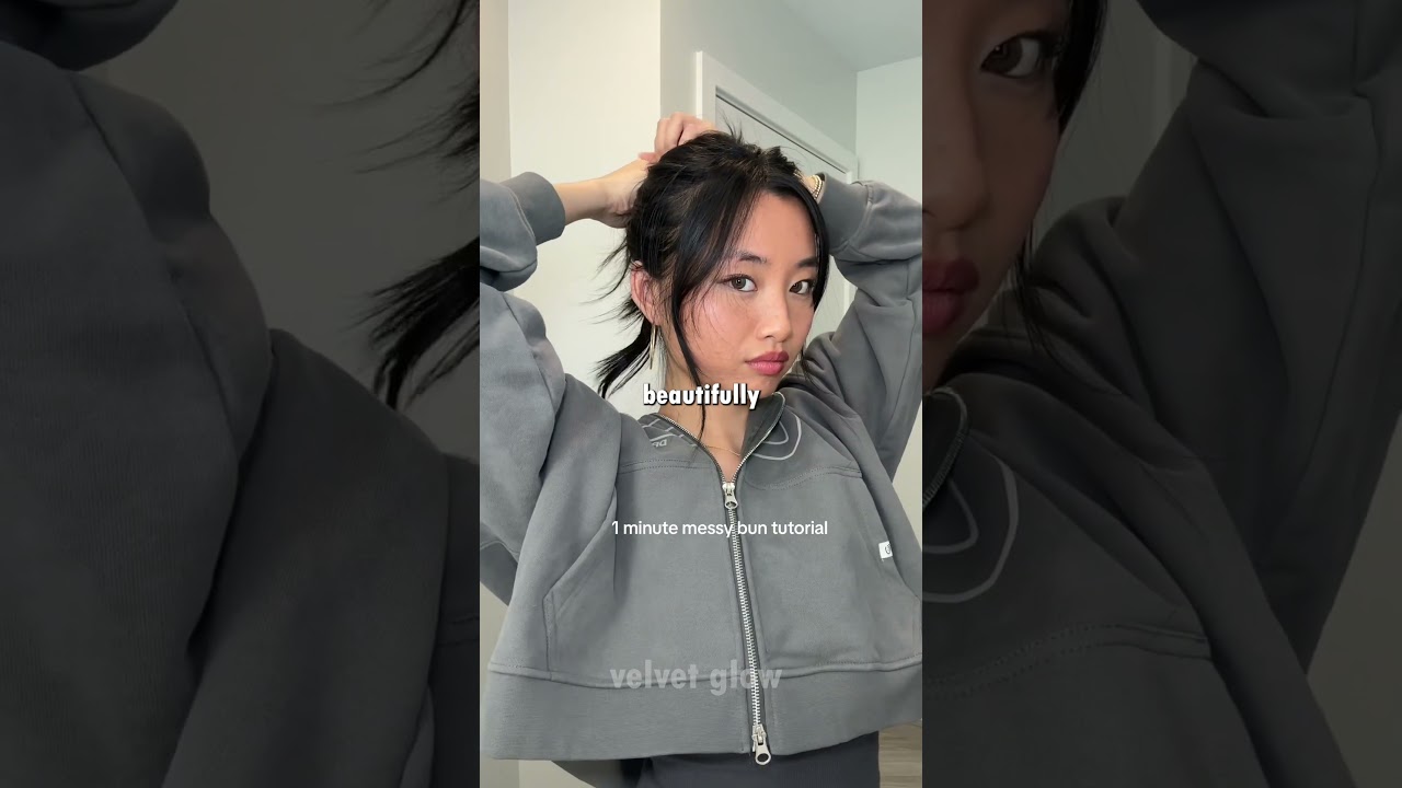 💁‍♀️ Easy Messy Bun for Everyday Look  1 Min Tutorial!