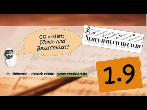 Musiktheorie einfach erklärt 1.09 - Violinschlüssel und Basschlüssel / Notenlesen www.ccerklärt.de