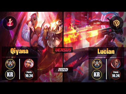 Challenger QIYANA [Electrocute] (Mid) VS  LUCIAN - Challenger KR Patch 10.24