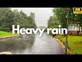 Heavy Rain Walk In England Countryside Penrith 4K