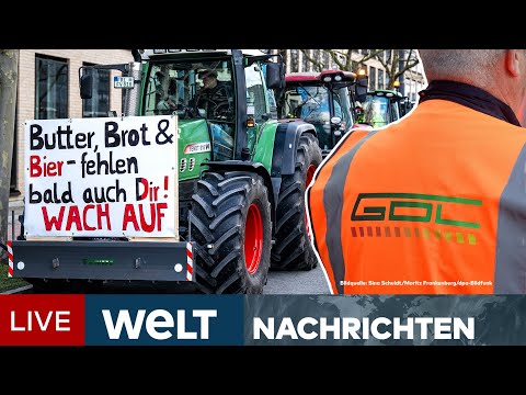 DEUTSCHLAND IN AUFRUHR: Nach Bauernprotest-Tag folgt der Streik der Lokführer | WELT Newsstream