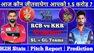 BLR vs KOL Dream11 Prediction | RCB vs KKR Dream11 Prediction | Bengalore vs Kolkata Dream11 Team